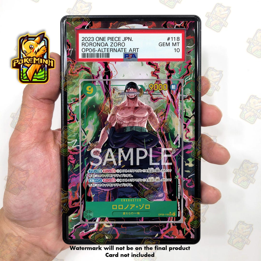 Zoro OP06-118 Alternate Art Custom One Piece Graded Display Case