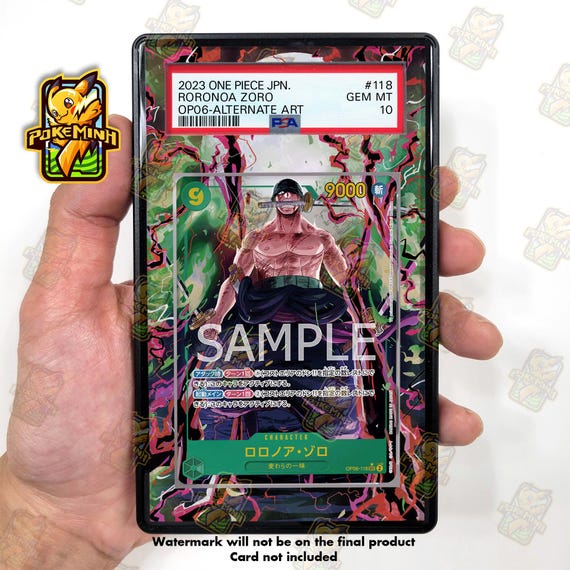 Zoro OP06-118 Alternate Art Custom One Piece Graded Display Case
