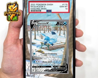 Glaceon V Alternate Art Custom Pokemon Graded Display Case
