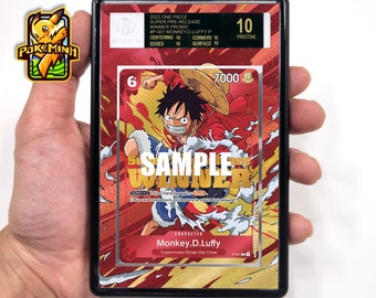 Monkey D. Luffy Super Pre-Release Custom One Piece Graded Display Case