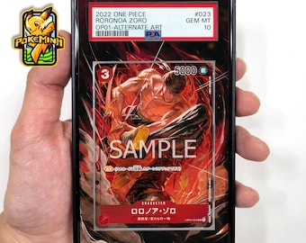 Estuche de exhibición personalizado con arte alternativo de Zoro OP01-025 para One Piece.