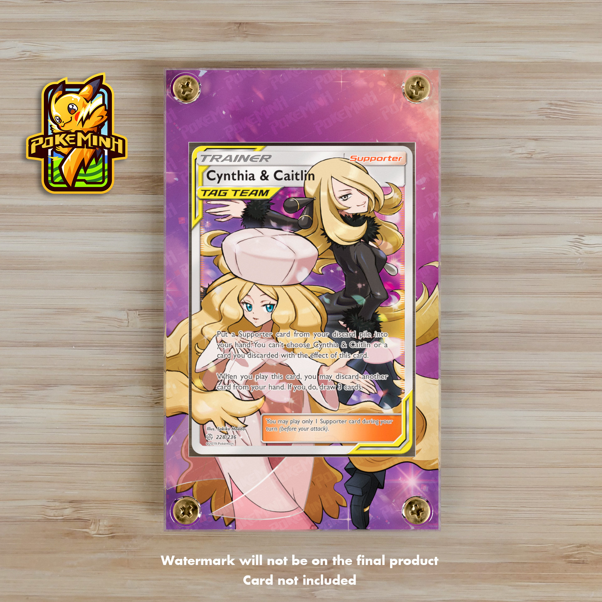 Cynthia Caitlin Full Art Trainer Custom Pokemon Display Case