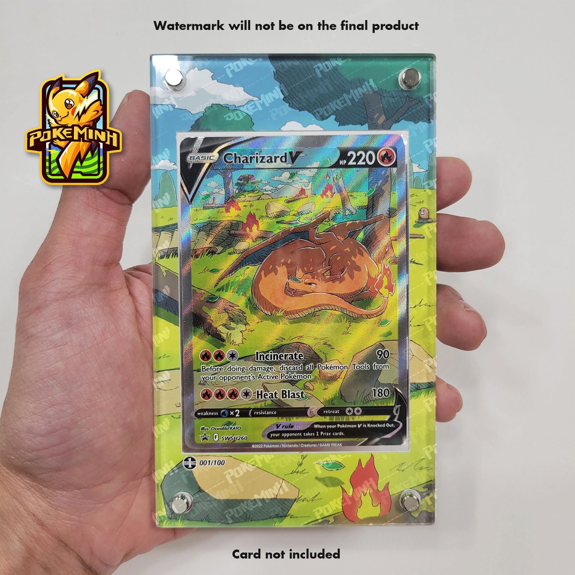 Charizard V Alternate Art UPC Promo Custom Pokemon Display Case - Etsy Charizard V Alternate Art UPC Promo Custom Pokemon Display Case - Etsy