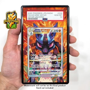 Lucario VSTAR, art alternatif personnalisé, vitrine graduée Pokemon