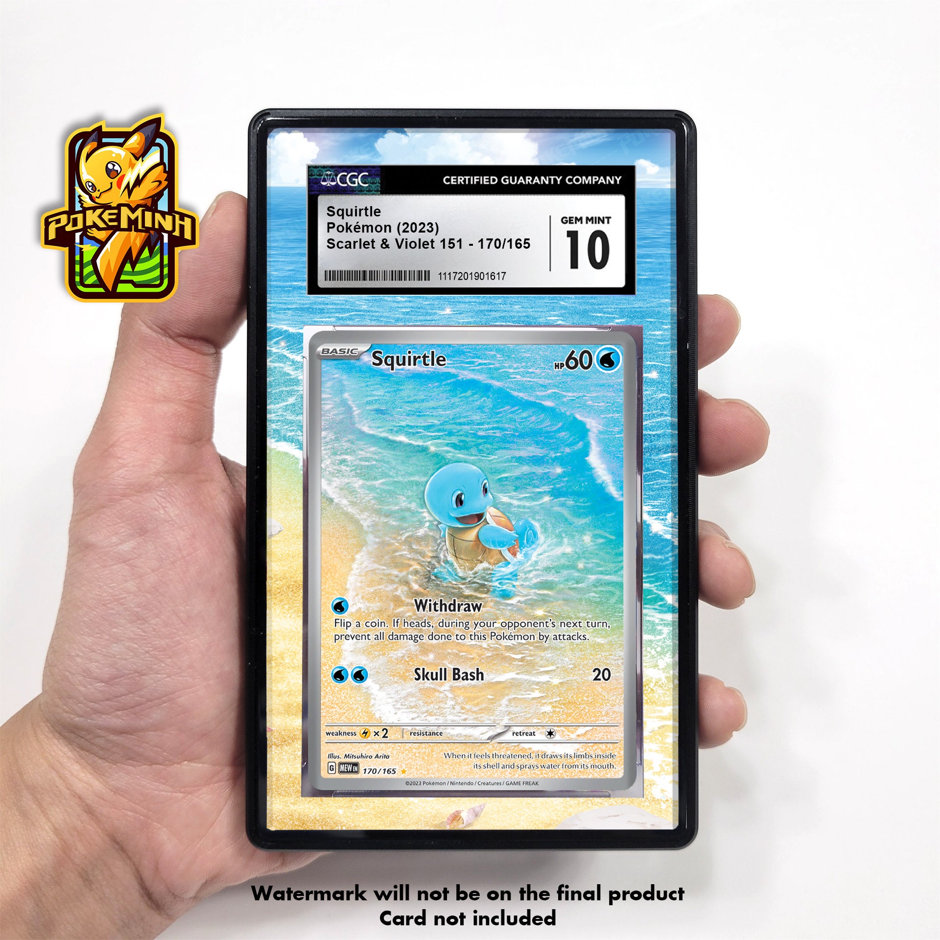 graded squirtle card Pokemon GRADED Card - CGC 8: SQUIRTLE #63 (1st EDITION) BASE SET / YEAR 1999