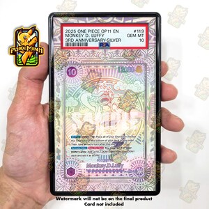 Monkey D. Luffy OP05-119 (SP) Silver Custom One Piece Graded Display Case