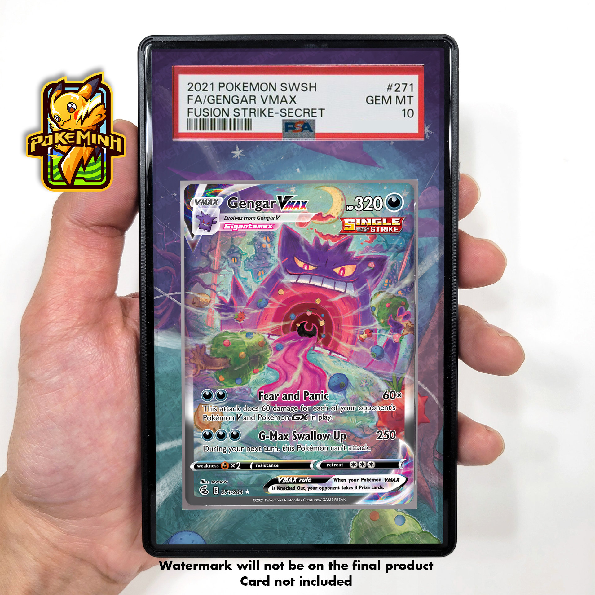 Gengar VMAX Alt Art - Fusion Strike (3D Card / Shadowbox )