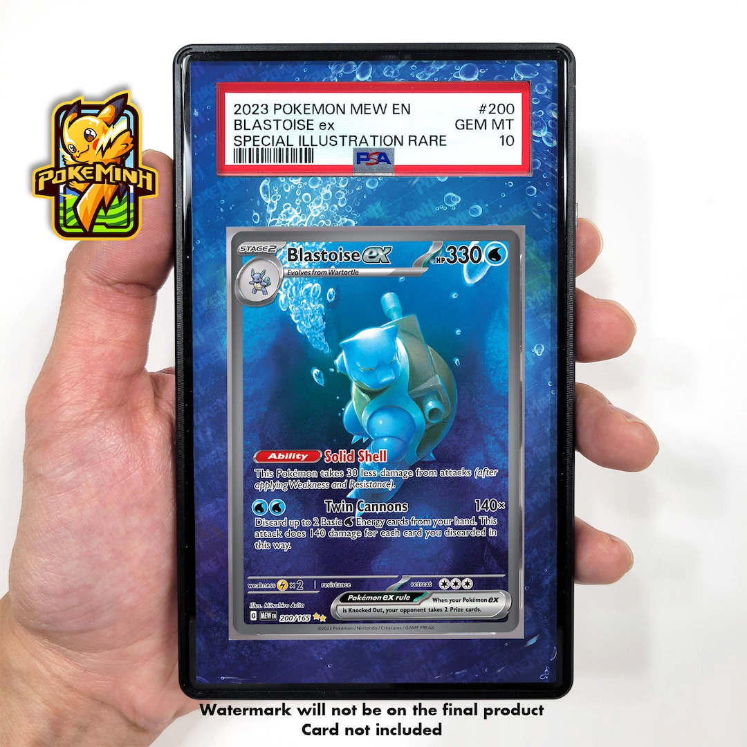 Blastoise 151 EX SAR Custom Pokemon Graded Card Display Case