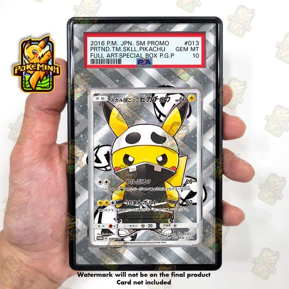 Pretend Team Skull Pikachu 13/SM-P Custom Pokemon Graded Display