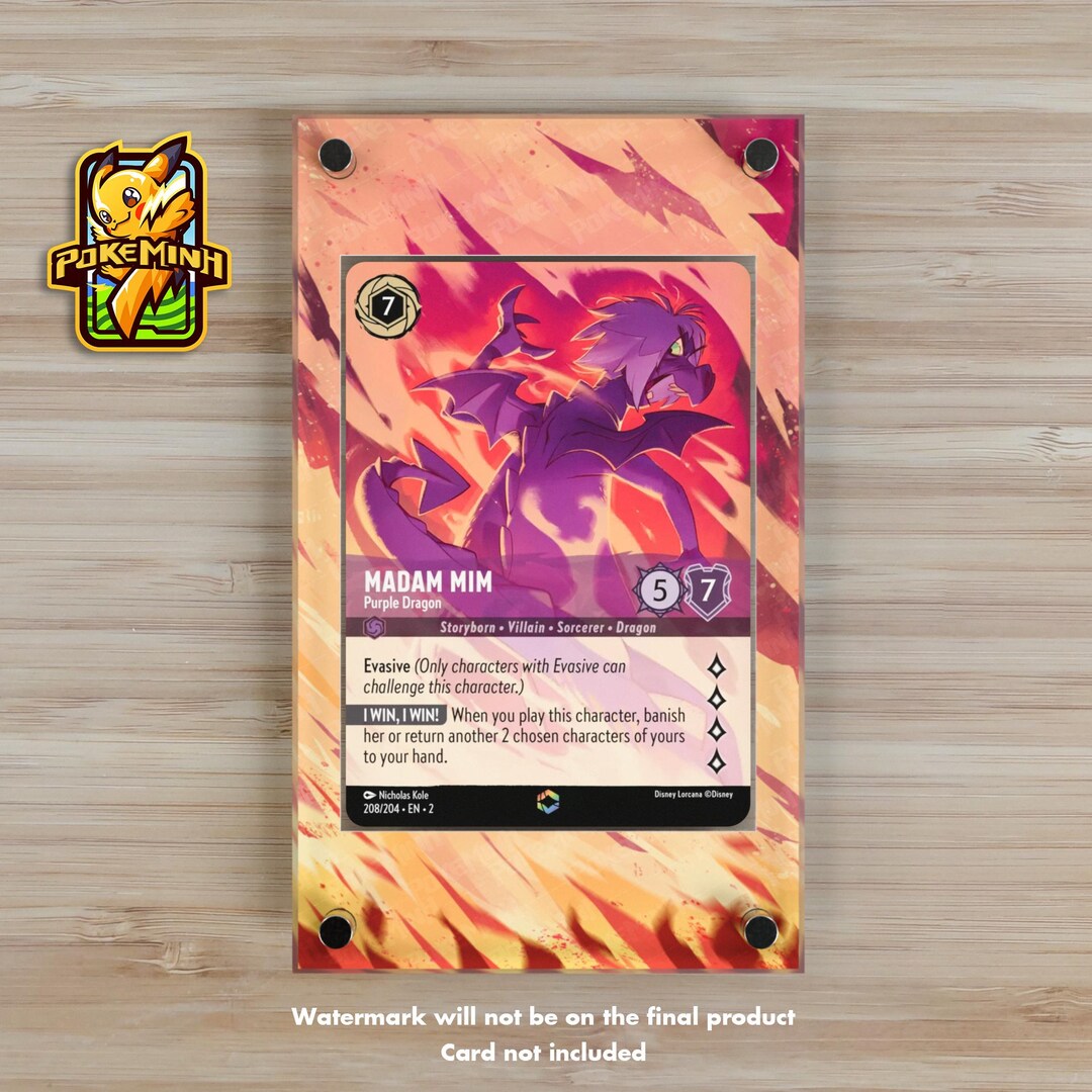 madam mim lorcana card Purple Dragon Enchanted Custom Disney Display Case Alice Pisoni Rise of the Floodborn Singles 006-037 Madam Mim - Tiny