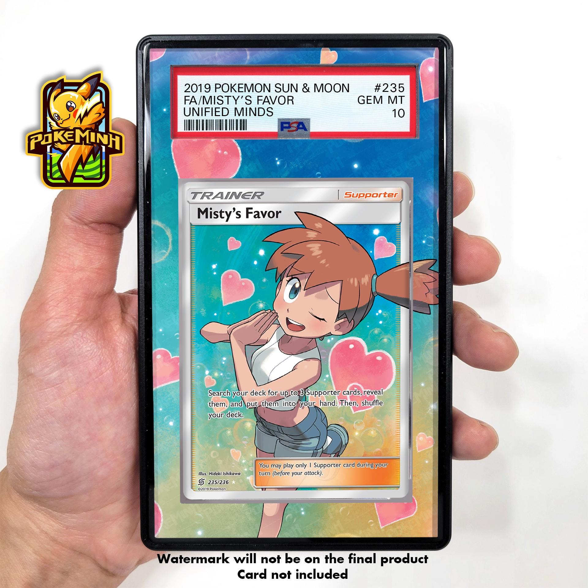 misty's favor pokemon card Misty's Favor Full Art Custom Pokemon Graded Display Case