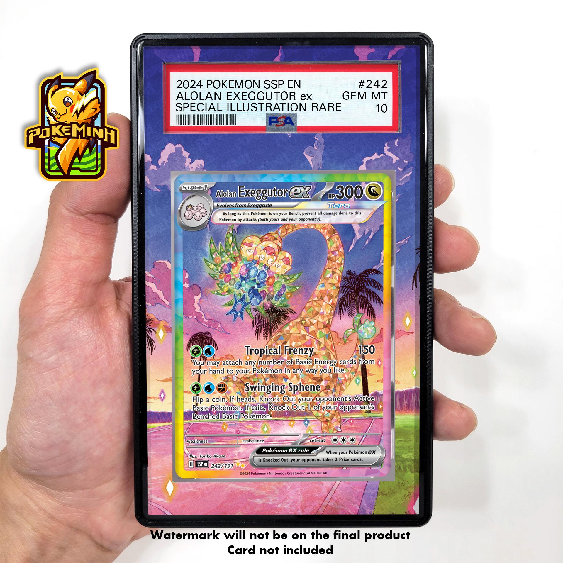 Alolan Exeggutor Tera EX SAR SIR Custom Pokemon Graded Display