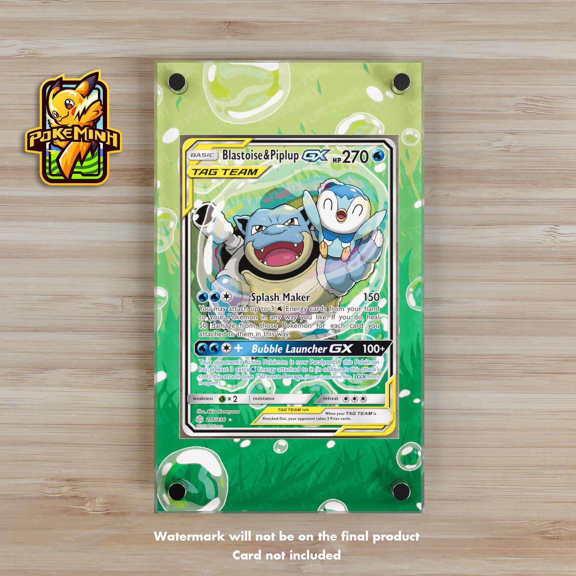 Blastoise Piplup GX Alternate Art Custom Pokemon Display