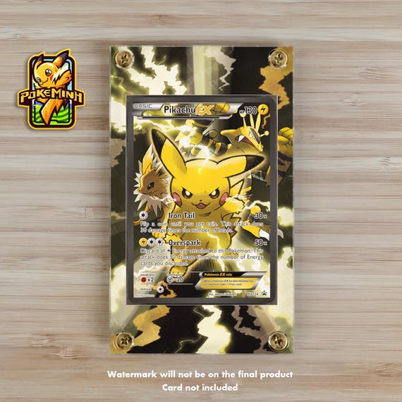 ピカチュウEX　専用ディスプレイケース付き Pikachu EX XY124 Promo Custom Pokemon Display Case - Etsy