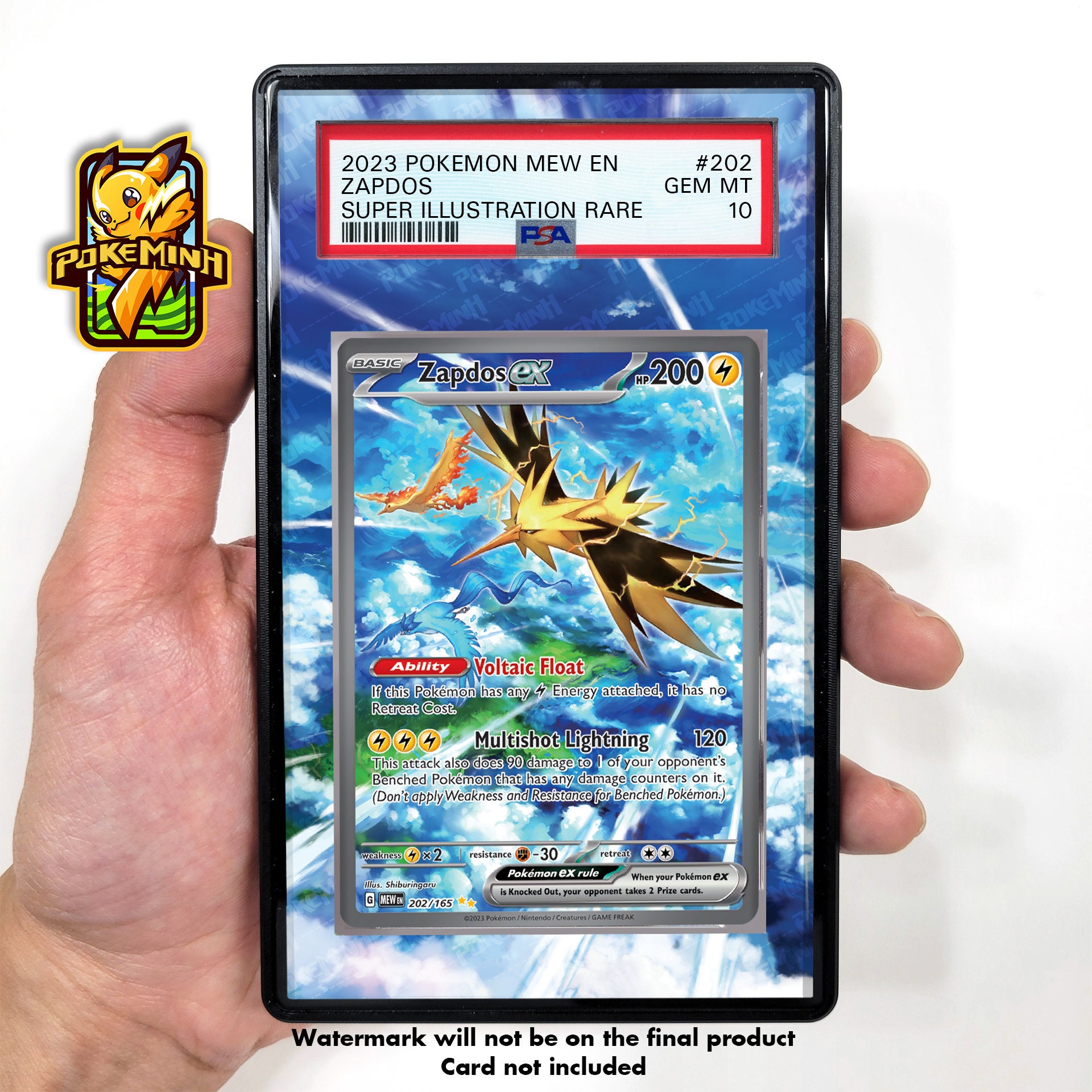 Zapdos 151 AR Custom Pokemon Graded Display Case
