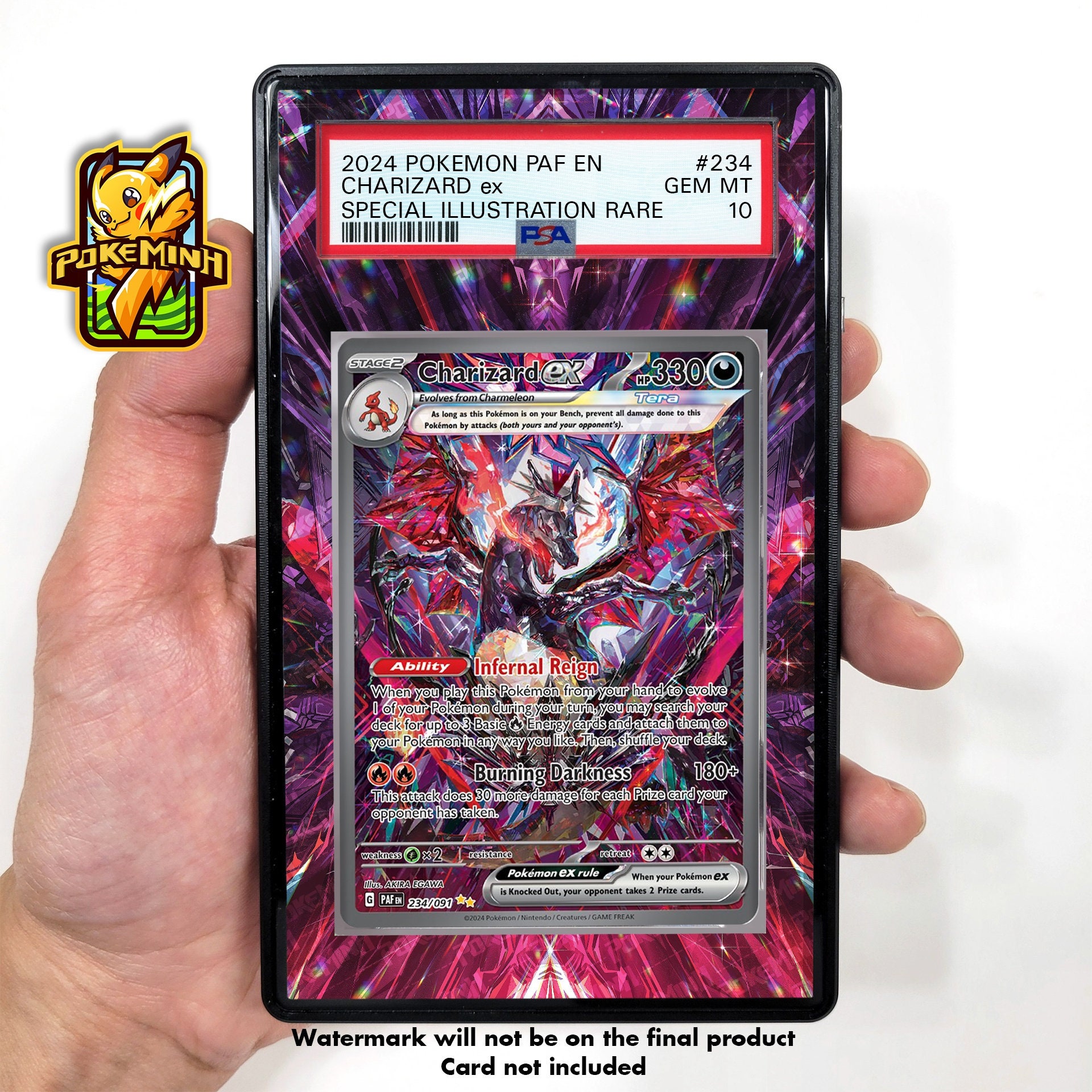 CUSTOM Full Art Holo Pokémon Card – PTL128 Charizard – Made To Order