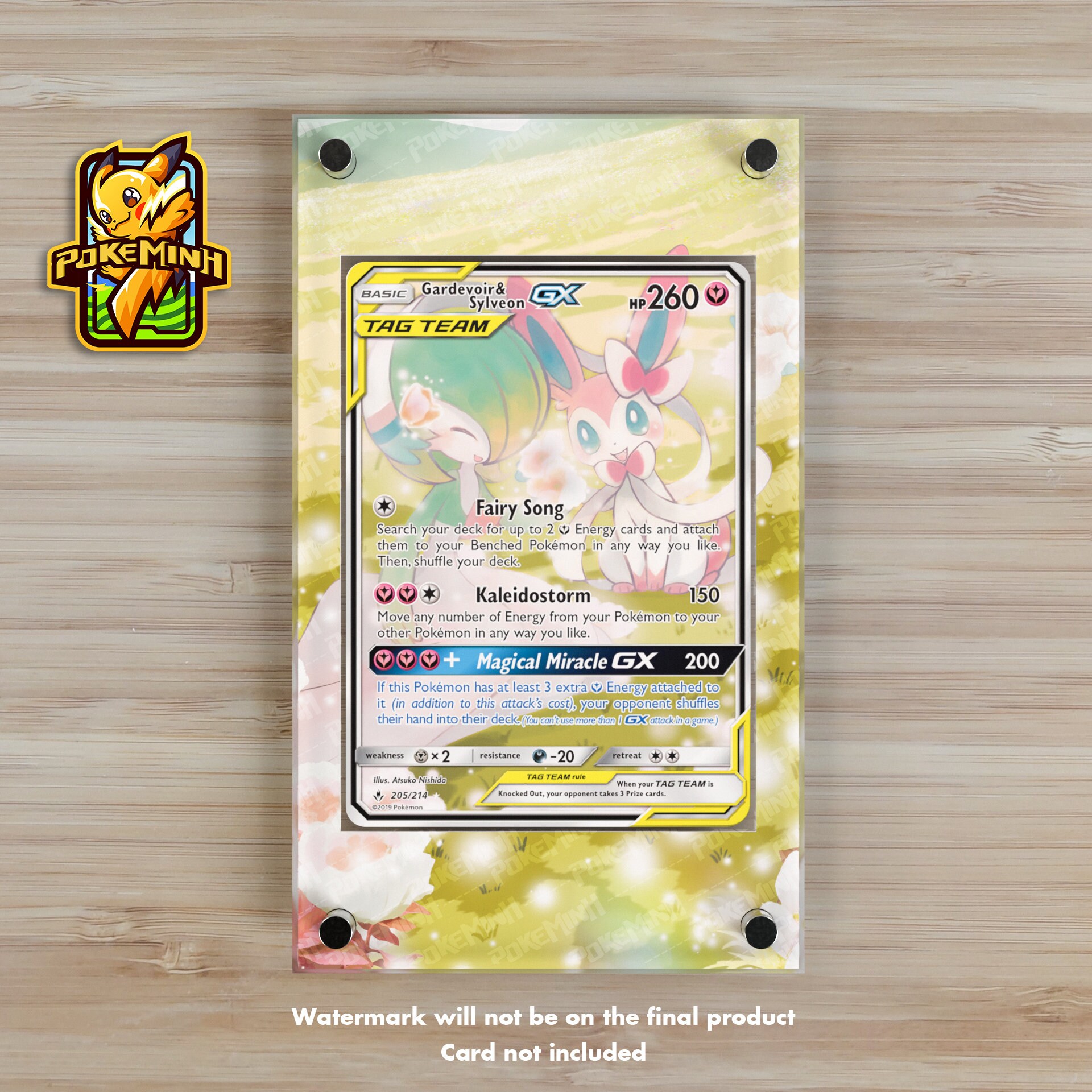 Gardevoir & Sylveon GX - Tag Team - Gold Foil Pokemon Card Fan Art