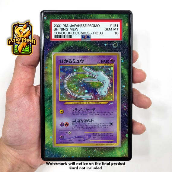 Shining Mew Corocoro Custom Pokemon Graded Display Case - Etsy Shining Mew Corocoro Custom Pokemon Graded Display Case - Etsy