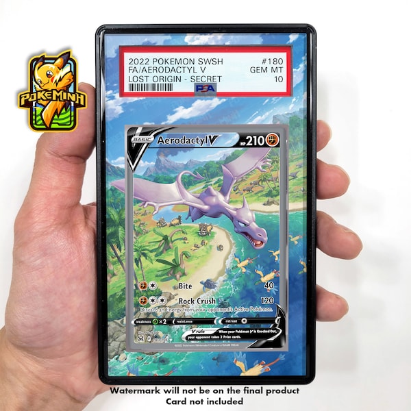 Aerodactyl V Alternate Art - Vitrine personnalisée pour cartes graduées Pokemon