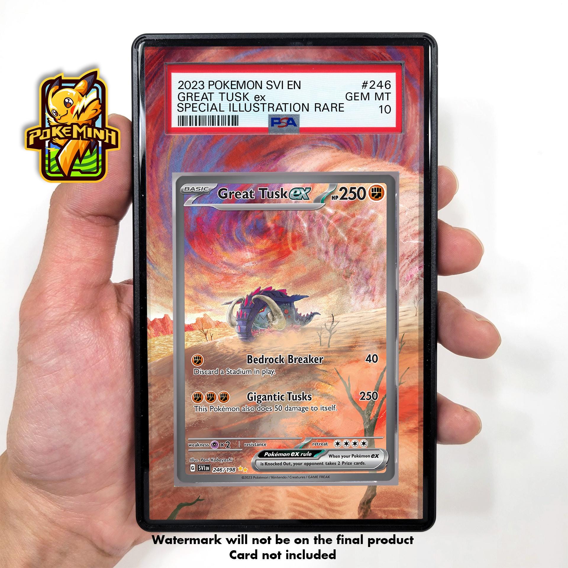 Buy Great Tusk EX SAR Shiny Custom Pokemon Graded Display Case Online in  India - Etsy