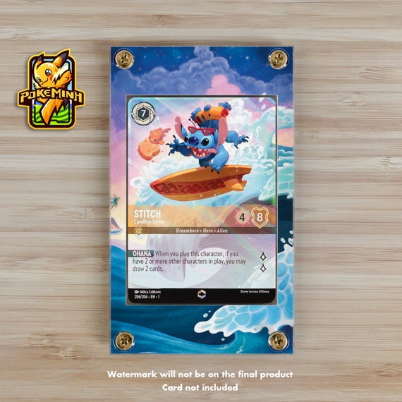 Stitch Carefree Surfer Enchanted Custom Disney Lorcana Display