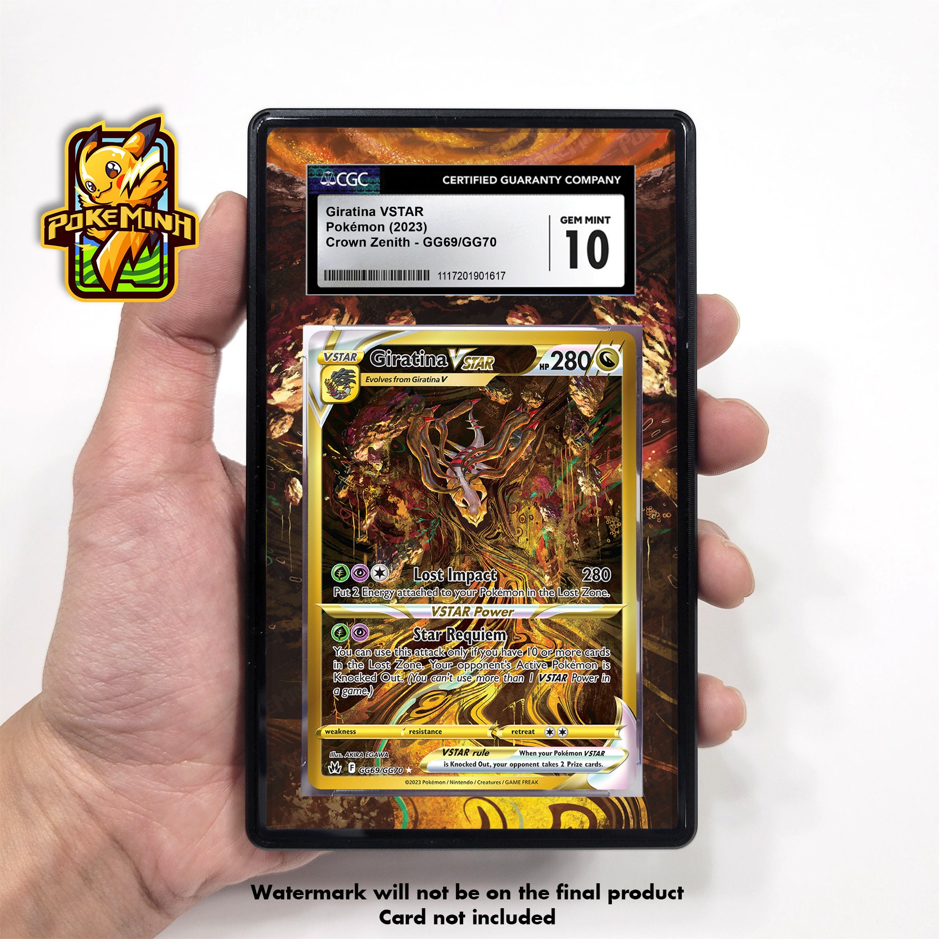 Giratina VSTAR Gold Alternate Art Custom Pokemon Graded Display