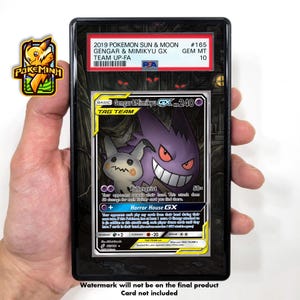 Gengar Mimikyu GX, art alternatif personnalisé, vitrine graduée Pokemon