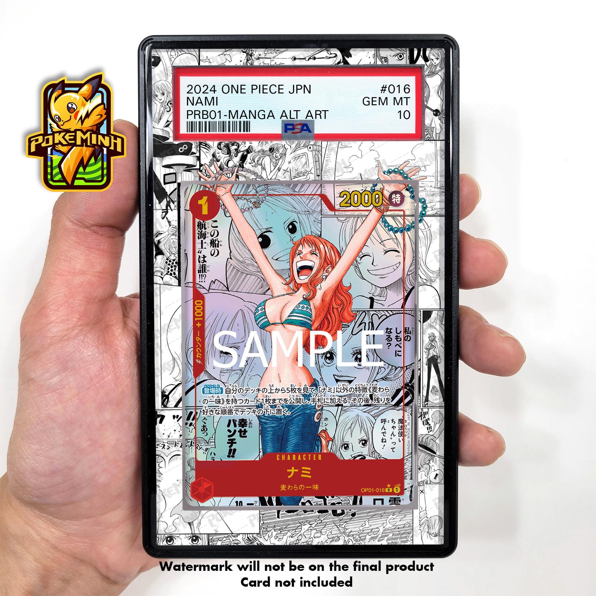Nami OP01-16 Manga Custom One Piece Graded Display Case
