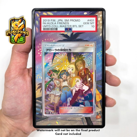 Alola Friends Full Art Custom Pokemon Graded Card Display Case - Etsy