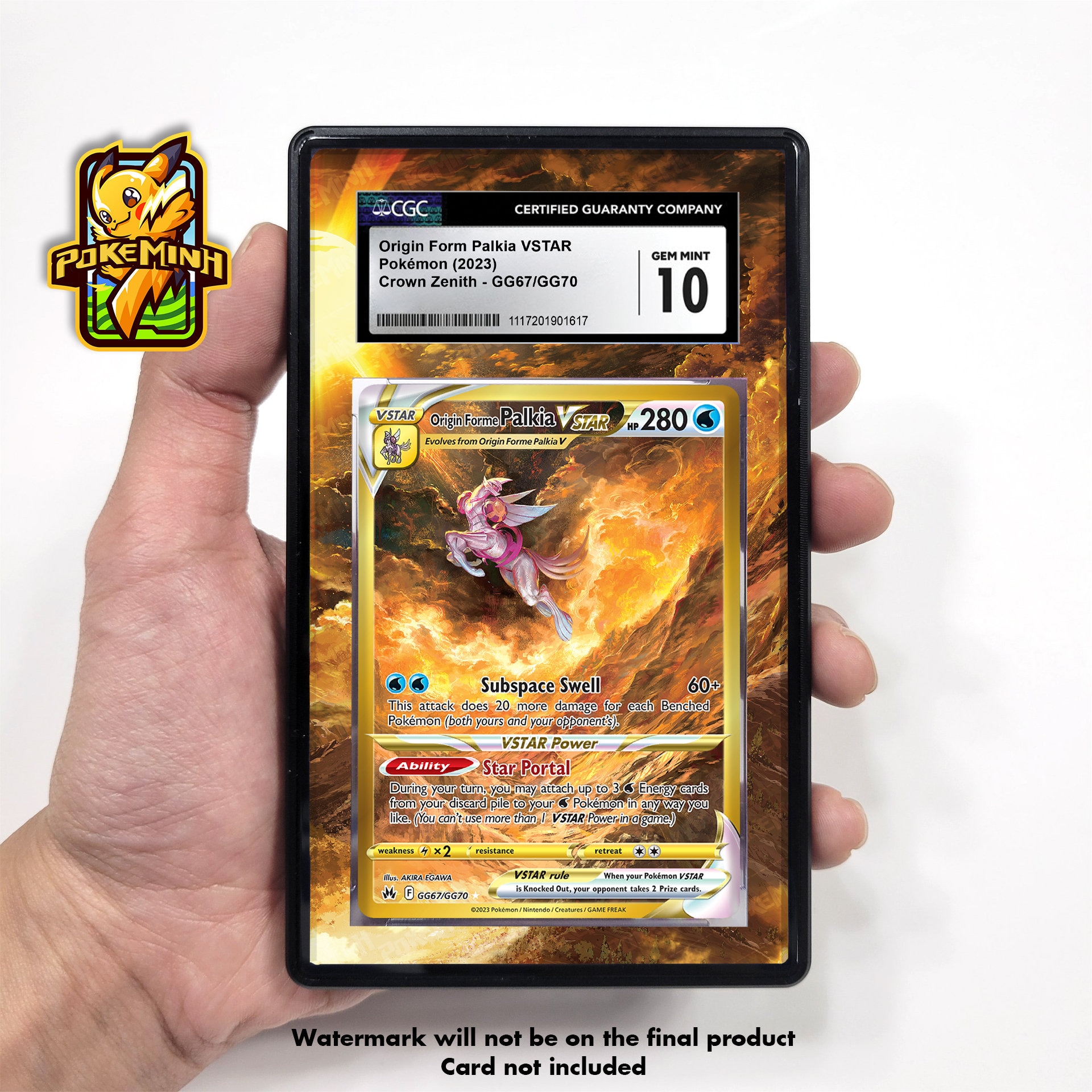 Palkia VSTAR Gold Alternate Art Custom Pokemon Graded Display Case