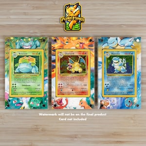 Lot de vitrines pour cartes Pokémon personnalisées Charizard Blastoise Venusaur Evolutions