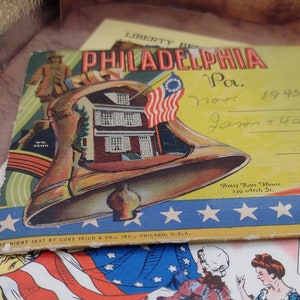 Philadelphia- Vintage 1930er Jahre- Postkarten- Lot von 3- Stadt der brüderlichen Liebe- Scrapbooking- Liberty Bell- Historische Bilder- Old Philly TE #120