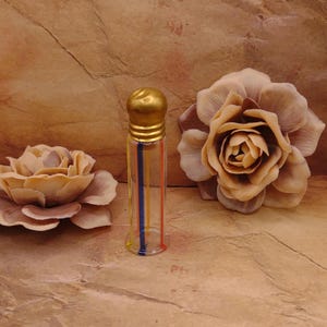 Blown Glass Vial- Corked Bottle- Screw on Lid- Germany Glass- Vintage Glass- Potion Bottle- Essential Oil Holder- Small Glass Bottle TE#163