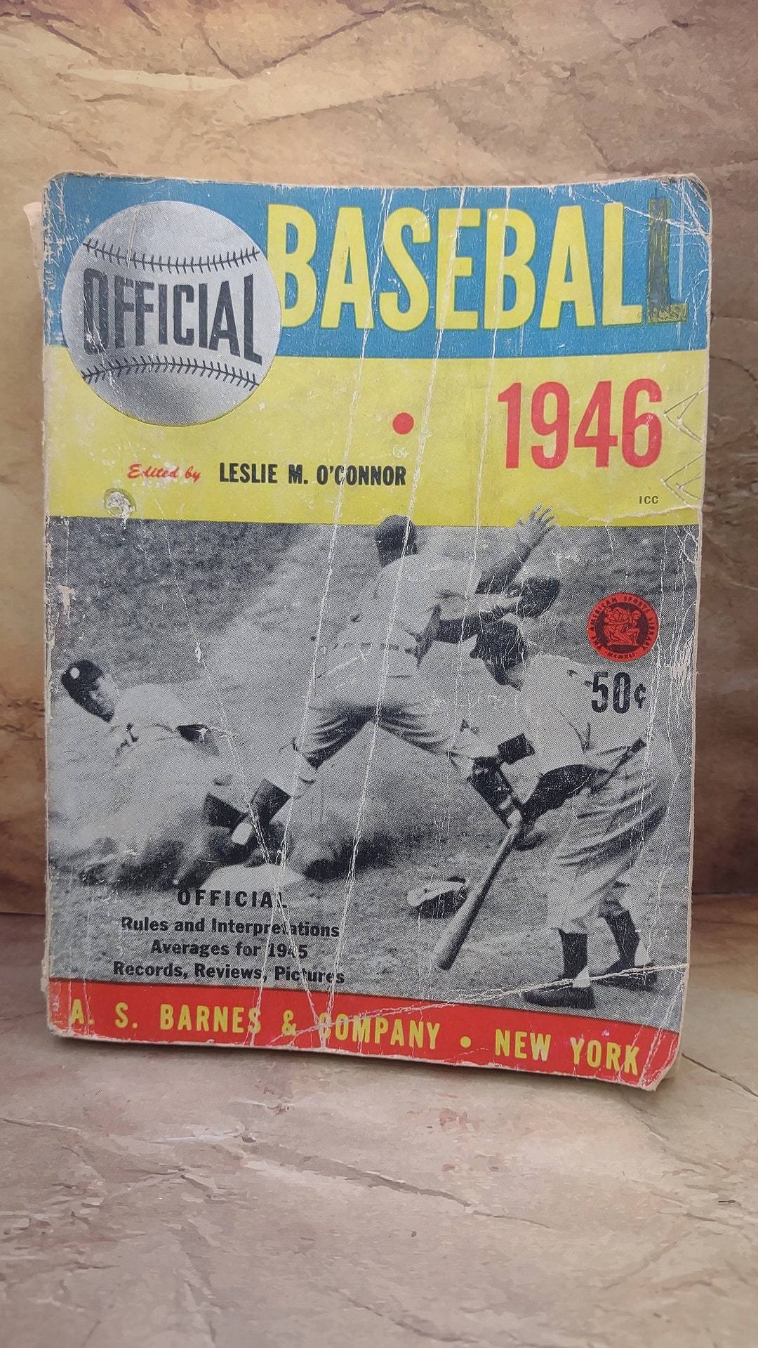 Official Baseball 1946including Official Rules Book Baseball Record