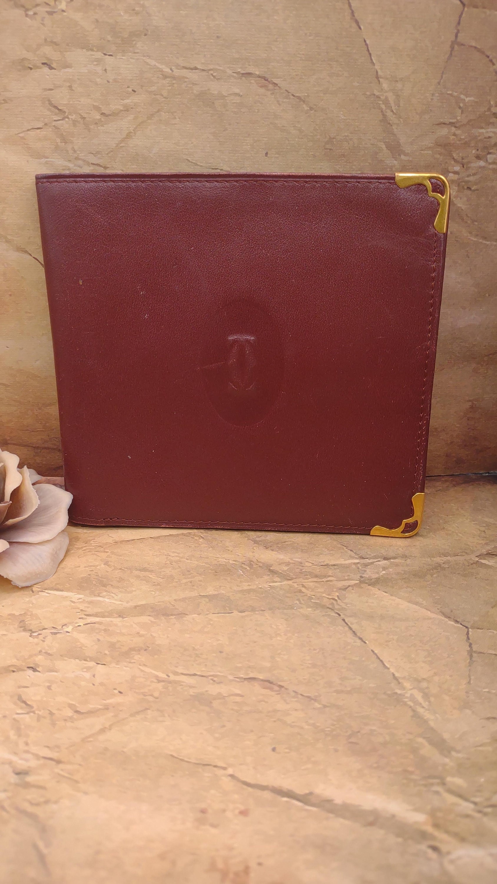 Cartier Portafoglio da uomo vintage Portafoglio di design da uomo Pelle bordeaux Portafoglio Cartier vintage Porta carte di credito Regalo per papa TE82 Etsy Italia