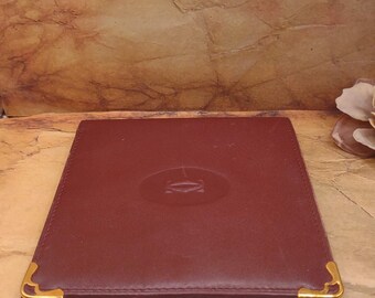 Cartier- Cartera vintage para hombre- Cartera de diseñador para hombre-  Cuero burdeos- Cartera Cartier vintage- Titular de la tarjeta de crédito-