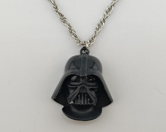 1977 Vintage Darth Vader Pendant Necklace- Galactic Empire Jewelry- Star Wars Collectible Dark Side Accessory- Vader Fan Gift TE#5
