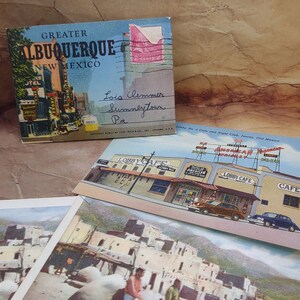 Albuquerque- New Mexico- Souvenir- Vintage Postcards- Lot- New Mexico Art Work- Scrapbooking- Craft PaperTE#145