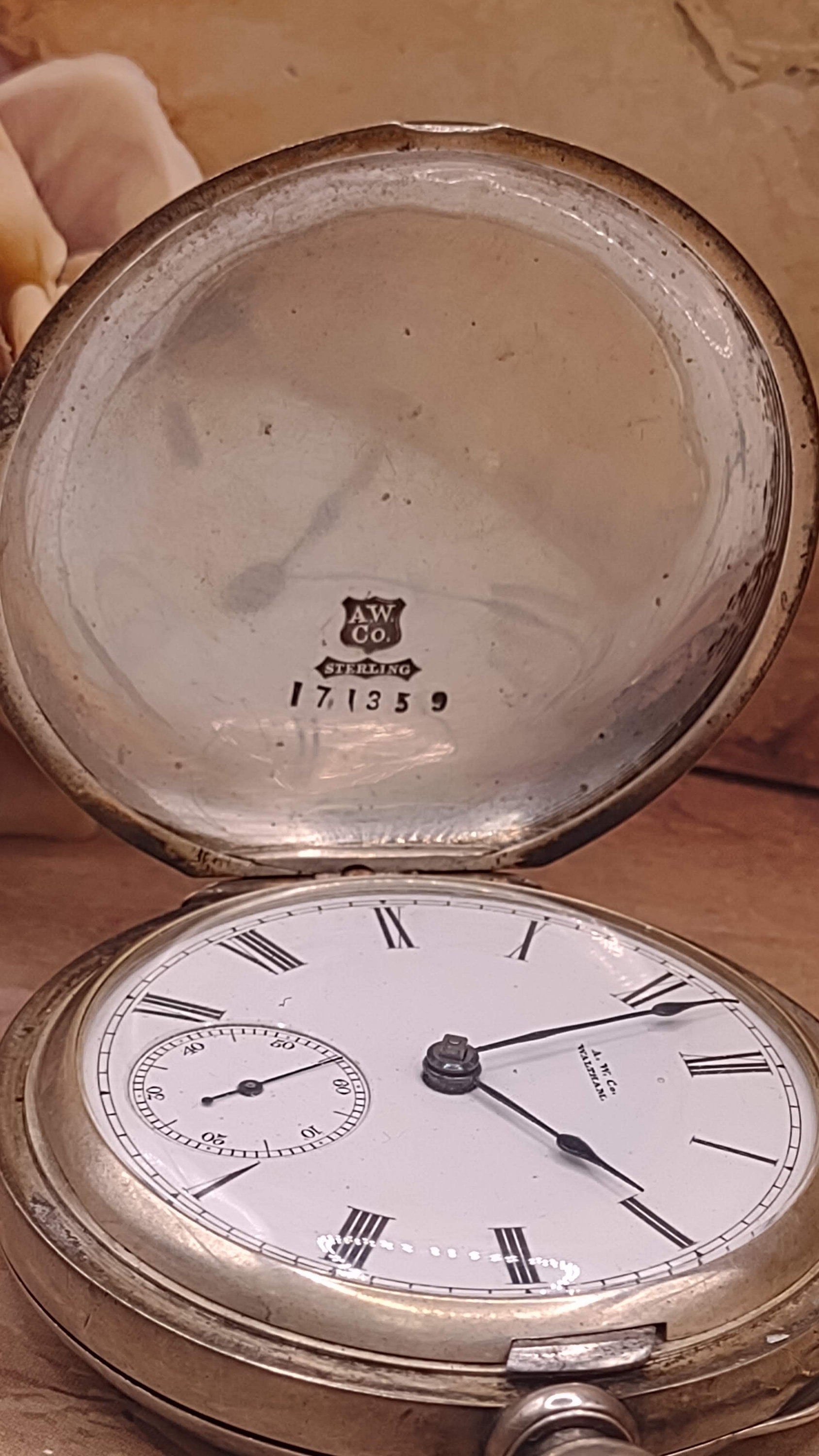 Waltham Pocket Watch Antique Pocket Watch AW Co. Pocket Etsy