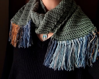 Handmade Crochet Scarf | Double Stitch Long with Tassel