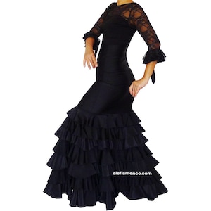 Black Flamenco ruffles skirt, high waisted flamenco skirt, adjustable length S/M/L/XL -model – Triana