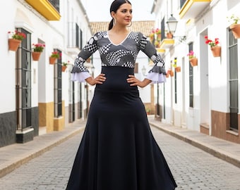 6-Panels Flamenco Skirt – High-Quality Spandex Professionally handmade