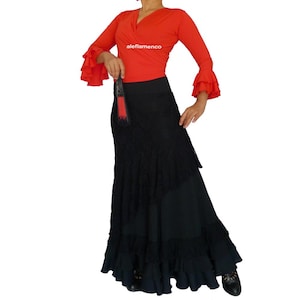 Flamenco Wrap top , Cross top, Tie back top solid color Red Black Blue Size S/M/L/XL Top De Baile Flamenco, chaqueta, bolero con volantes