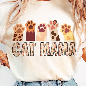 Cat Mama Sublimation, Cat Mom Png, Mom Sublimation PNG Designs, Cat Paws Design, Mother&#39;s Day Gift, Gift for cat mama, Instant Download