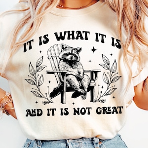 It Is What It Is And It Is Not Great PNG files, Funny Raccoon PNG, Trash Panda png, Opossum png, Gifts. Trendy Racoon png