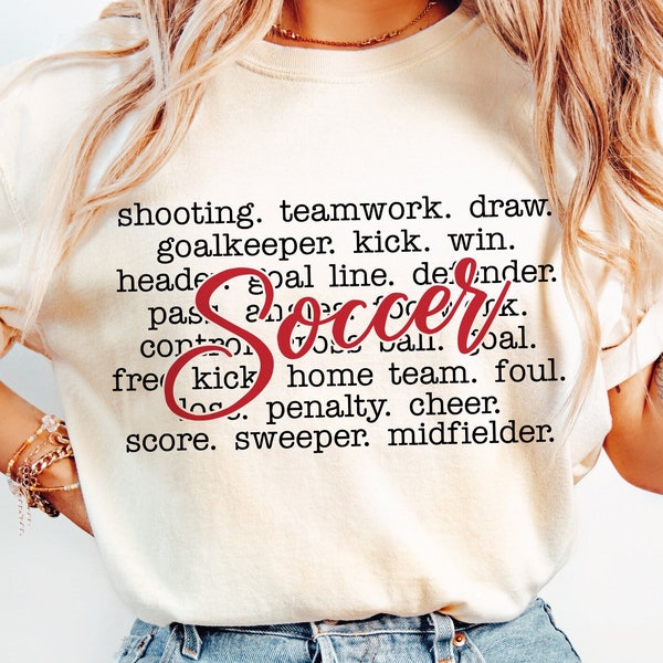 Soccer Png, Soccer Typography Word PNG, Soccer Lover Gift, Soccer Shirt Png, Soccer Season Png, Soccer Mom Png, Sublimation Png