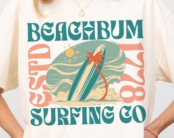 Beach Bum Surfing Co PNG, Summer Sublimation Digital Design Download, surfing png, beach png, ocean png, png for summer, unisex summer png