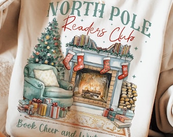 North Pole Readers Club Png, Christmas Books Png, Book Lovers Png, Christmas Teacher Png, Librarian Gift Png, All Booked for Christmas Png
