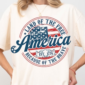 Amerika Land van de vrije vanwege de dappere PNG, 4 juli PNG, 4 juli PNG, Onafhankelijkheidsdag, Amerika Png, sublimatieontwerpen