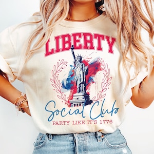 Liberty Social Club png, 4 de julho png, designs de sublimação para o dia 4 de julho, América png, Liberty png, EUA png, Dia da Independência, Retro